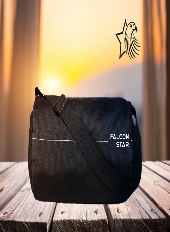 FALCONSTAR Duffle Polyester Bag for Men & Women | Adjustable Shoulder Strap | Multipurpose Gym & Travel Bag | Spacious Sports Kit & Carry Bag | Black - Image 2